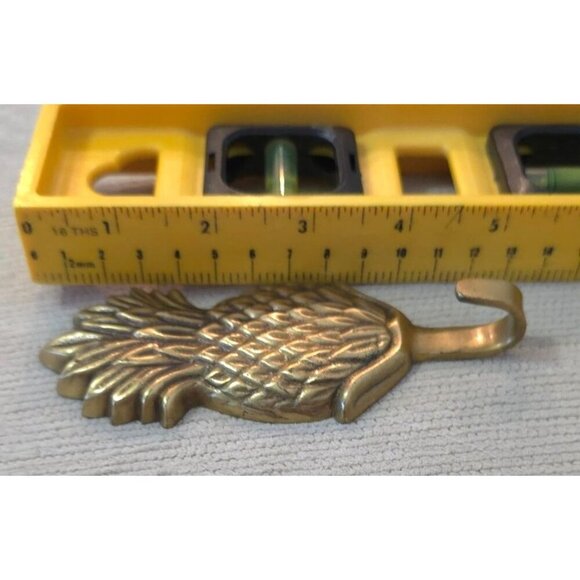 Vintage Brass Pineapple Wall Coat Robe Hook 5" Long - Picture 6 of 7